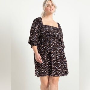 Puff sleeve mini dress